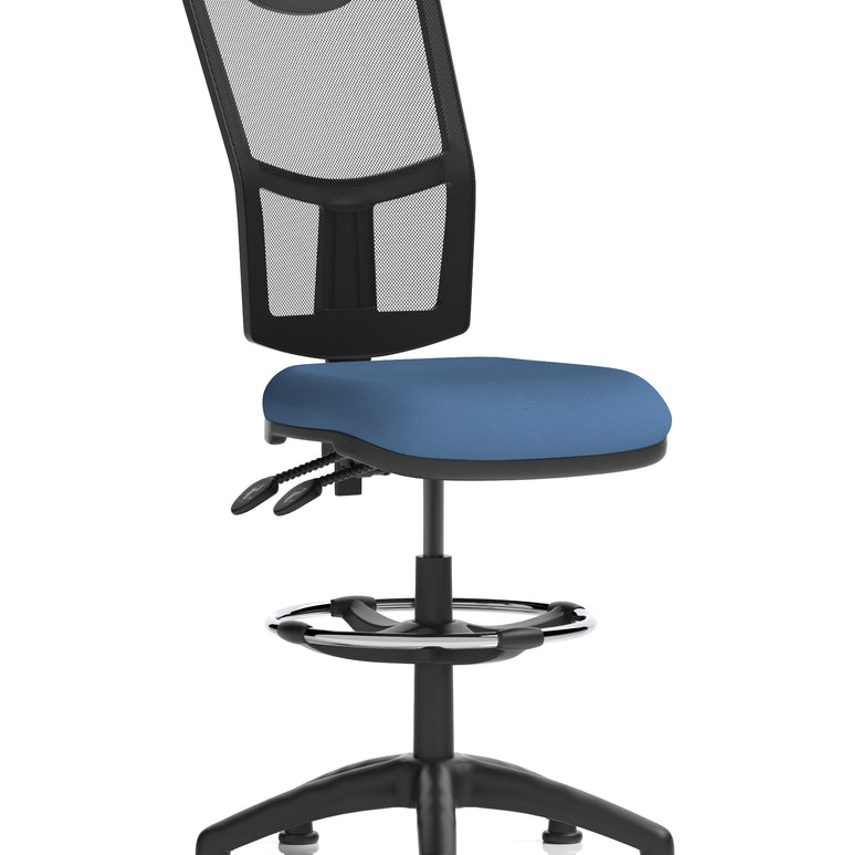 Eclipse Plus II Medium Mesh Back Task Operator Office Chair In Quest And Rivet Fabric