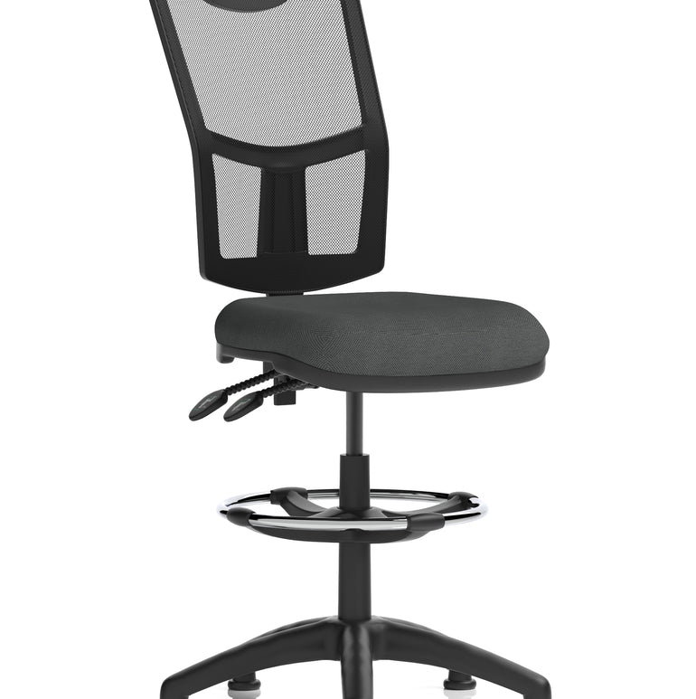 Eclipse Plus II Medium Mesh Back Task Operator Office Chair In Quest And Rivet Fabric