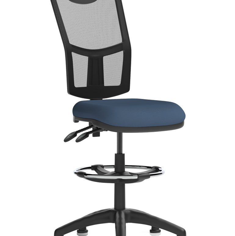 Eclipse Plus II Medium Mesh Back Task Operator Office Chair In Quest And Rivet Fabric