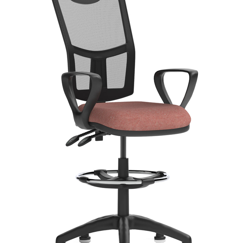 Eclipse Plus II Medium Mesh Back Task Operator Office Chair In Quest And Rivet Fabric