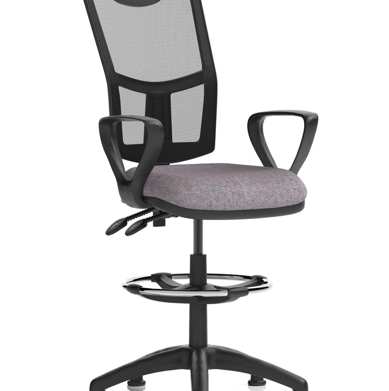 Eclipse Plus II Medium Mesh Back Task Operator Office Chair In Quest And Rivet Fabric