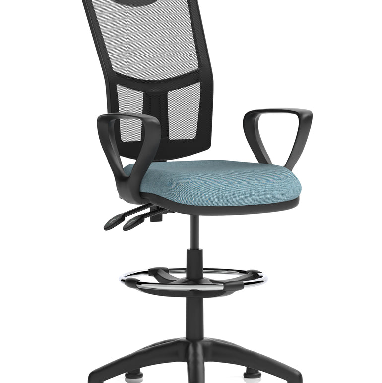 Eclipse Plus II Medium Mesh Back Task Operator Office Chair In Quest And Rivet Fabric