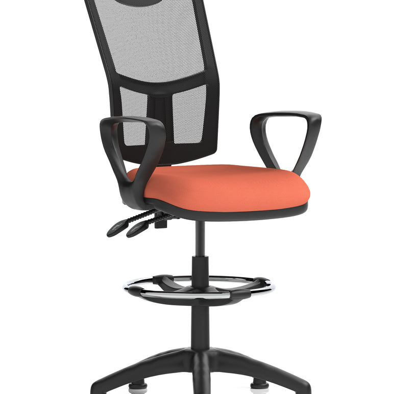 Eclipse Plus II Medium Mesh Back Task Operator Office Chair In Quest And Rivet Fabric