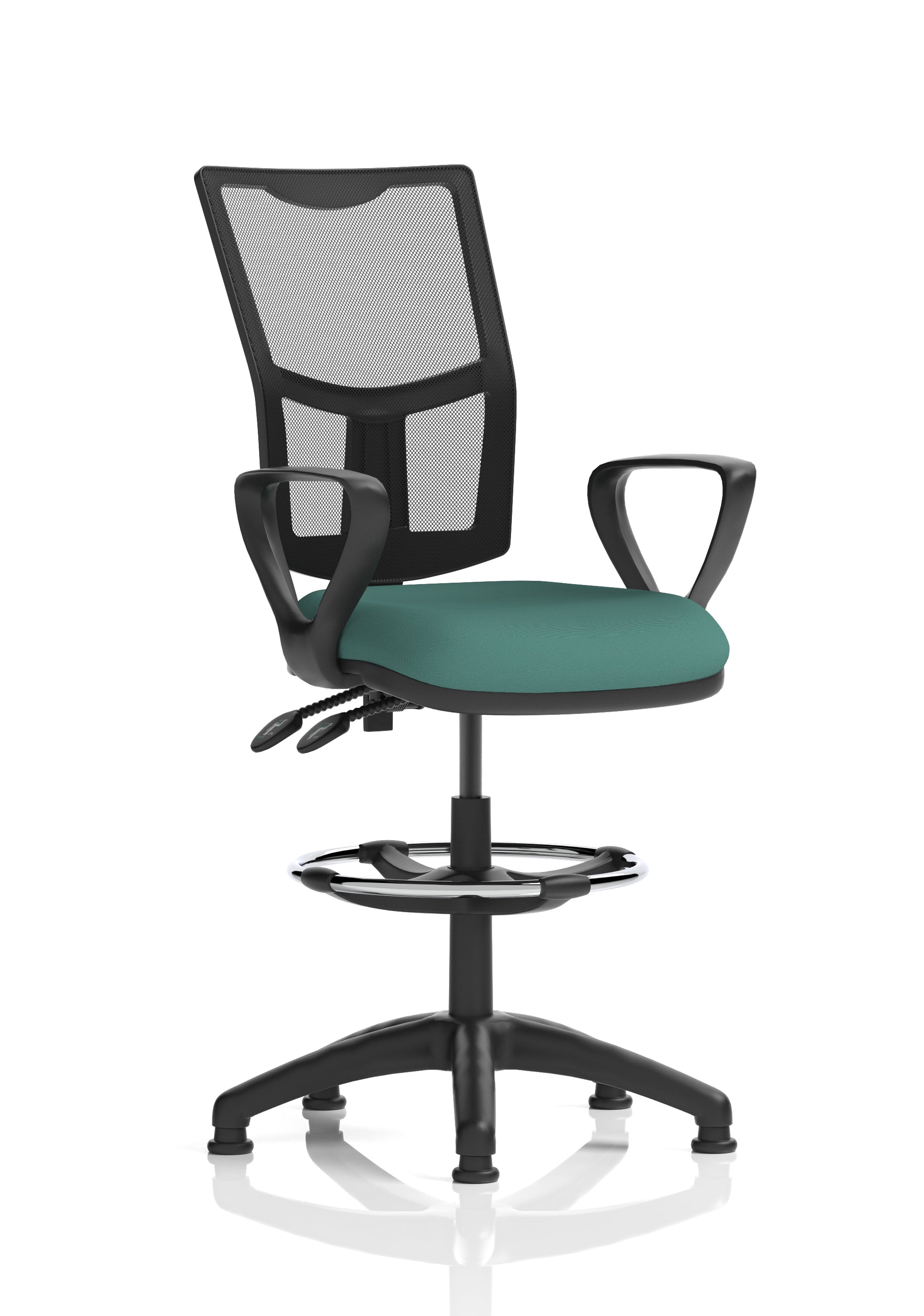Eclipse Plus II Medium Mesh Back Task Operator Office Chair In Quest And Rivet Fabric