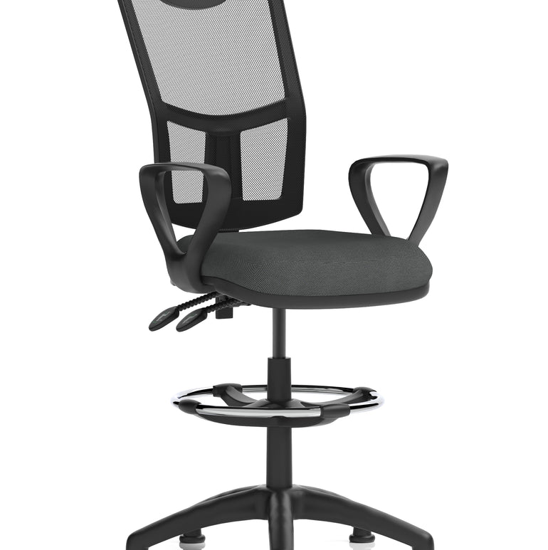 Eclipse Plus II Medium Mesh Back Task Operator Office Chair In Quest And Rivet Fabric