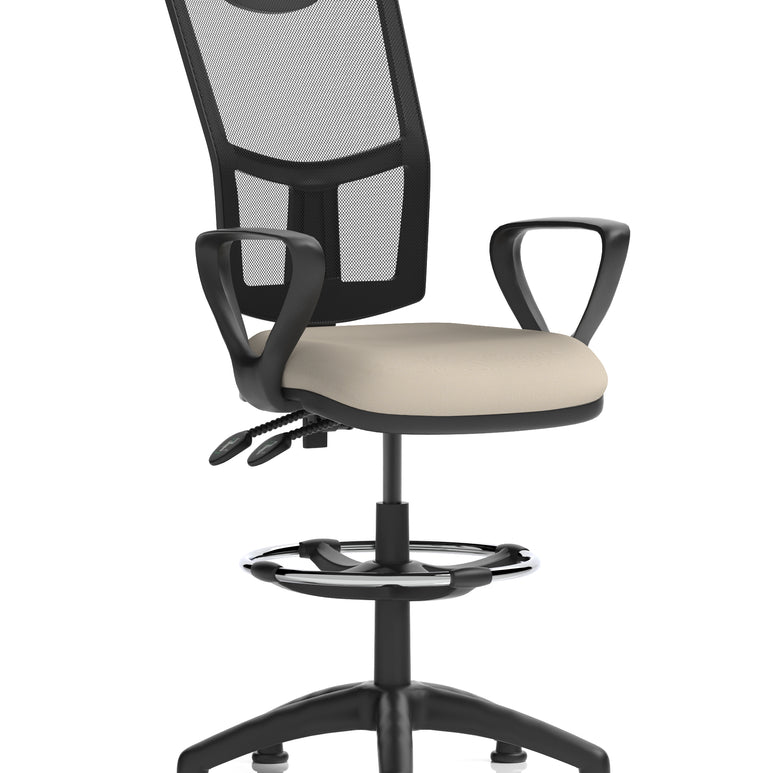 Eclipse Plus II Medium Mesh Back Task Operator Office Chair In Quest And Rivet Fabric
