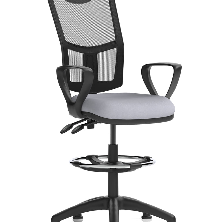 Eclipse Plus II Medium Mesh Back Task Operator Office Chair In Quest And Rivet Fabric
