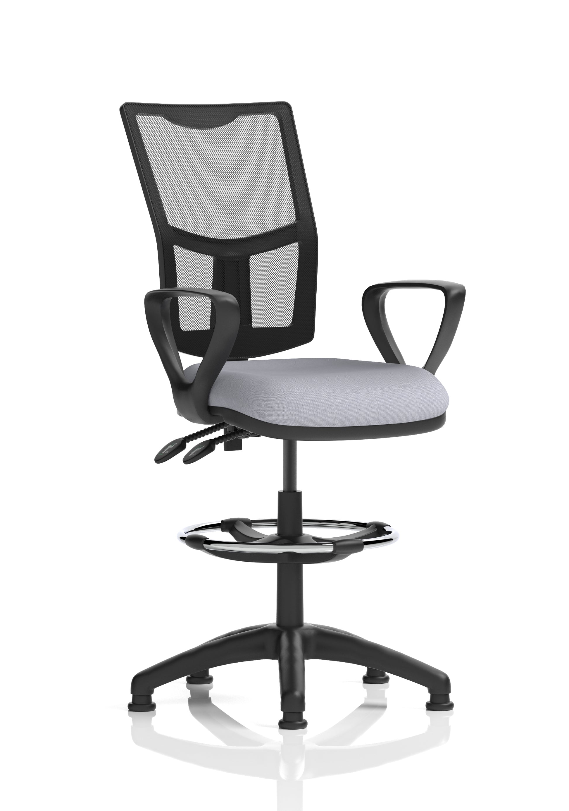 Eclipse Plus II Medium Mesh Back Task Operator Office Chair In Quest And Rivet Fabric