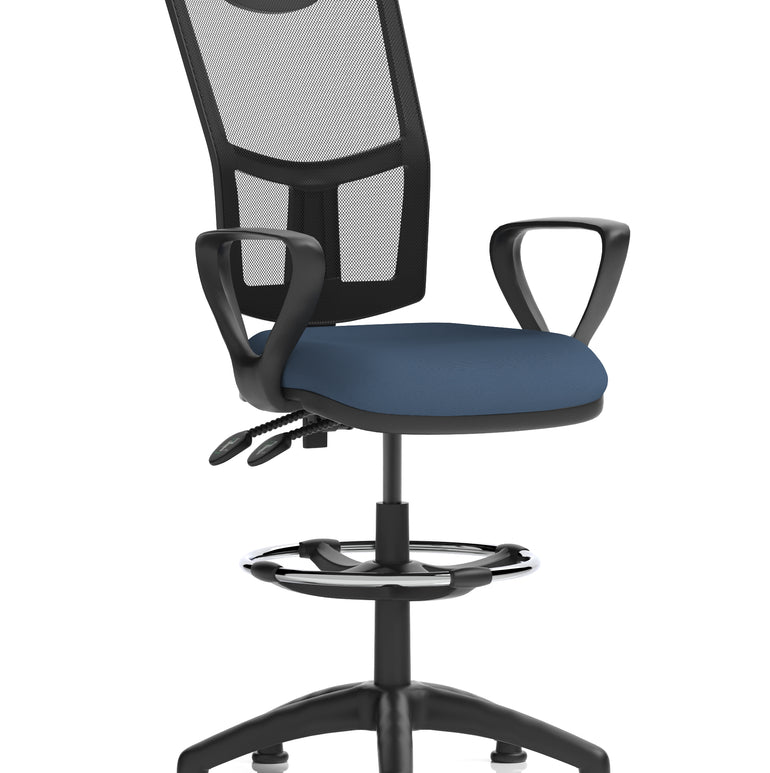 Eclipse Plus II Medium Mesh Back Task Operator Office Chair In Quest And Rivet Fabric