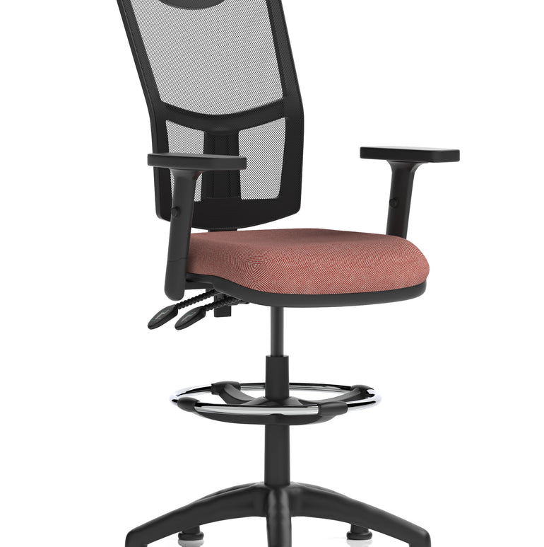 Eclipse Plus II Medium Mesh Back Task Operator Office Chair In Quest And Rivet Fabric