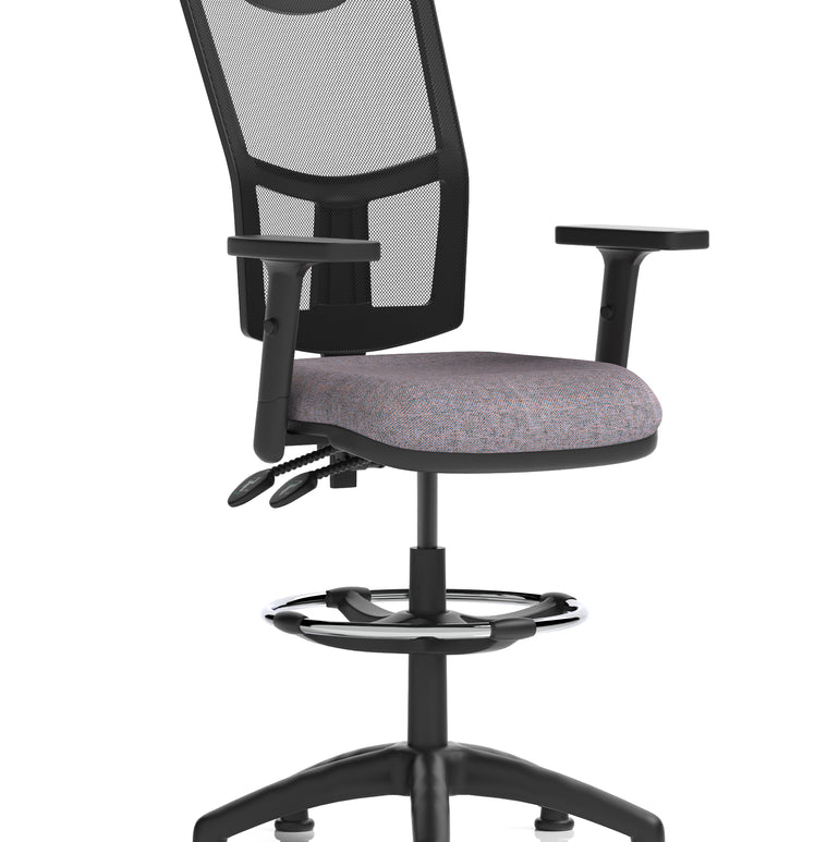 Eclipse Plus II Medium Mesh Back Task Operator Office Chair In Quest And Rivet Fabric