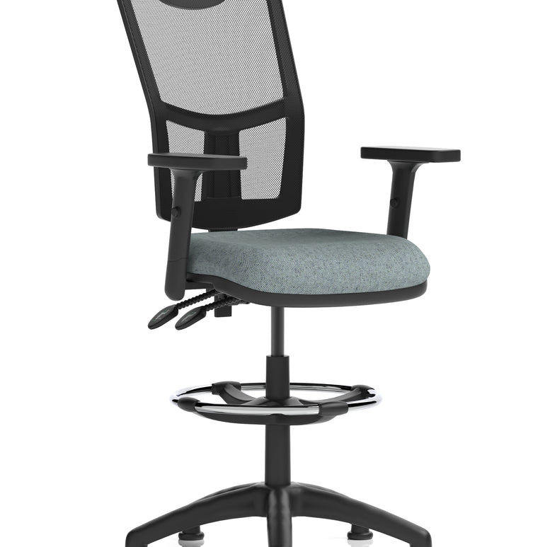 Eclipse Plus II Medium Mesh Back Task Operator Office Chair In Quest And Rivet Fabric