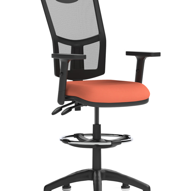 Eclipse Plus II Medium Mesh Back Task Operator Office Chair In Quest And Rivet Fabric