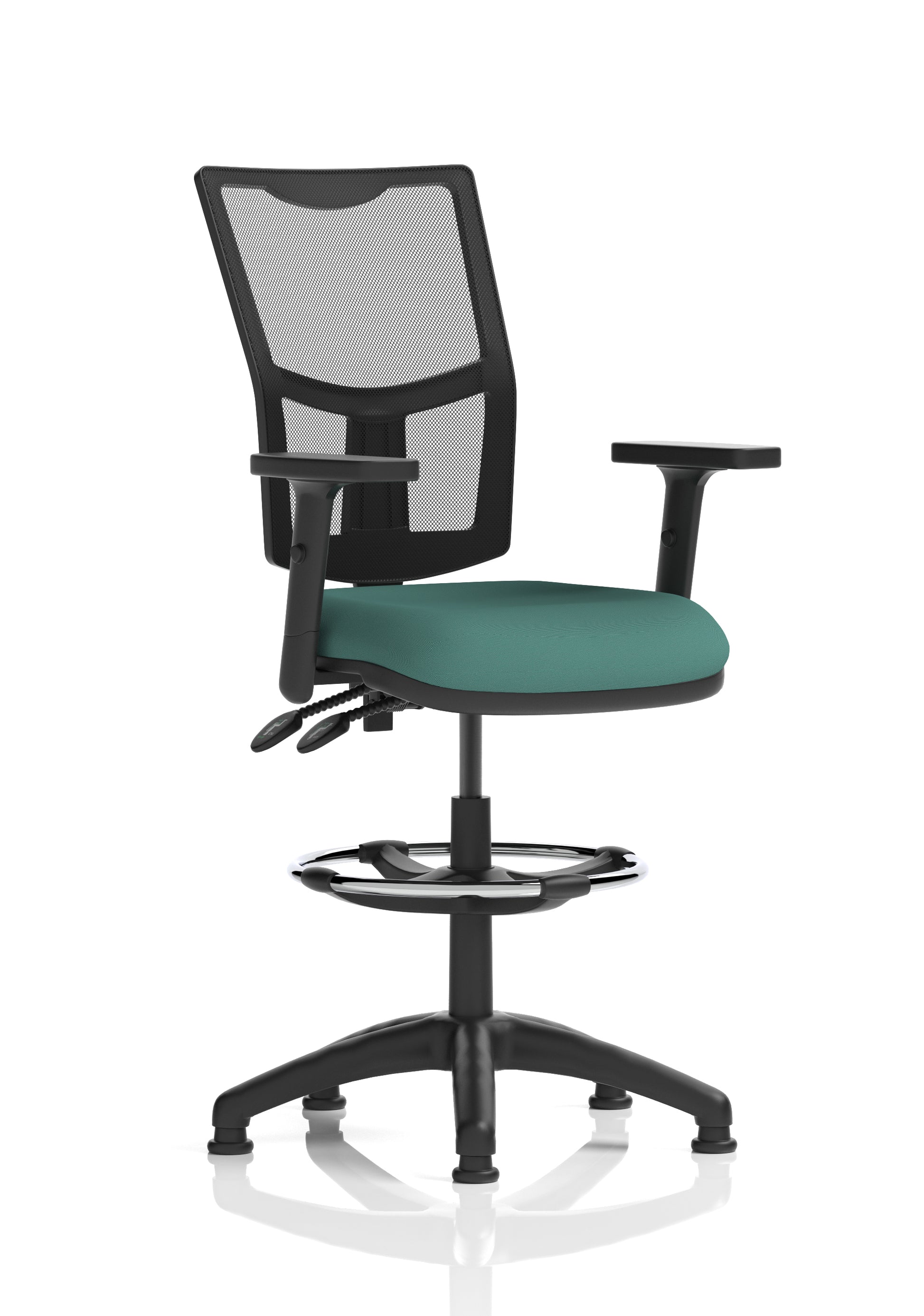 Eclipse Plus II Medium Mesh Back Task Operator Office Chair In Quest And Rivet Fabric