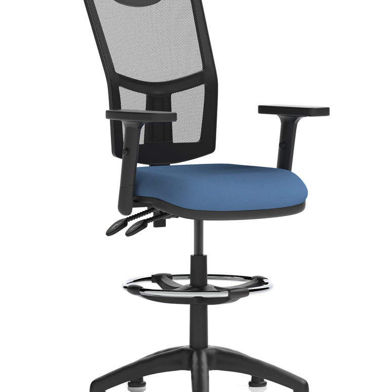 Eclipse Plus II Medium Mesh Back Task Operator Office Chair In Quest And Rivet Fabric