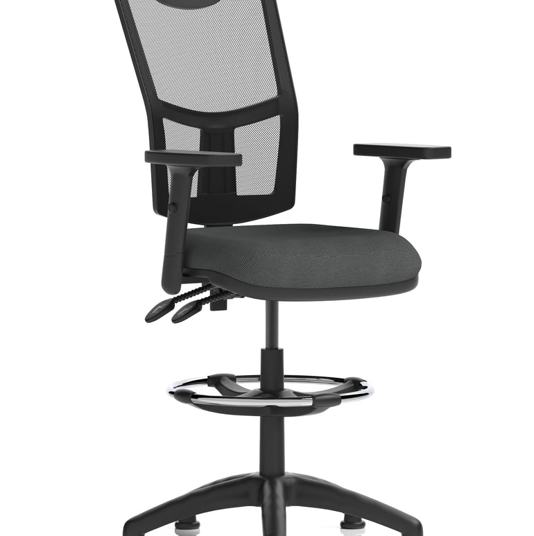 Eclipse Plus II Medium Mesh Back Task Operator Office Chair In Quest And Rivet Fabric