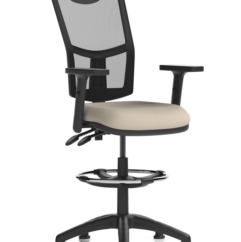 Eclipse Plus II Medium Mesh Back Task Operator Office Chair In Quest And Rivet Fabric