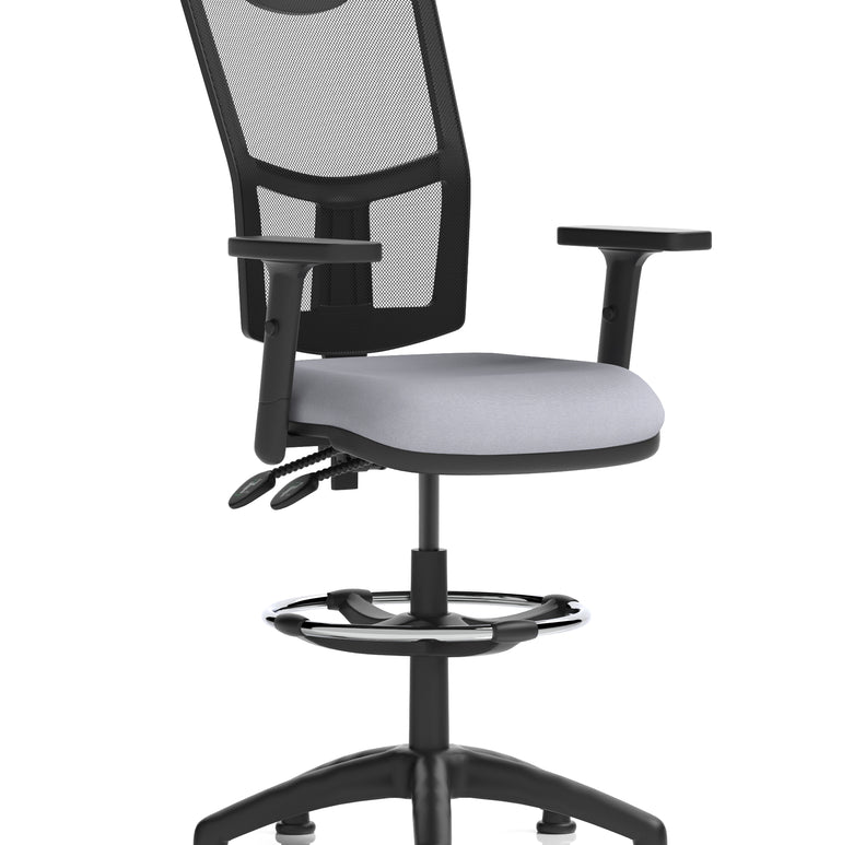 Eclipse Plus II Medium Mesh Back Task Operator Office Chair In Quest And Rivet Fabric
