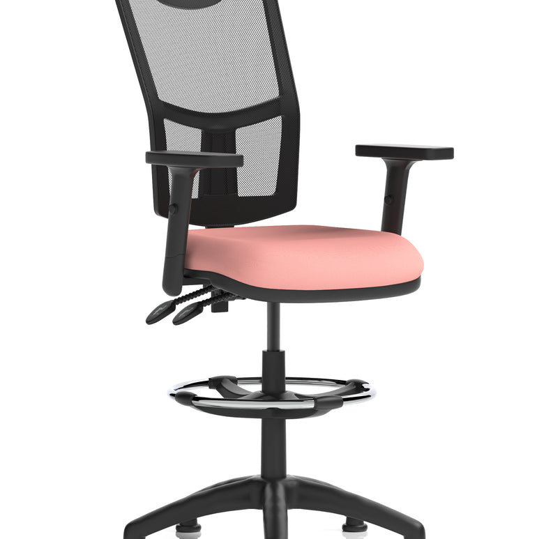 Eclipse Plus II Medium Mesh Back Task Operator Office Chair In Quest And Rivet Fabric