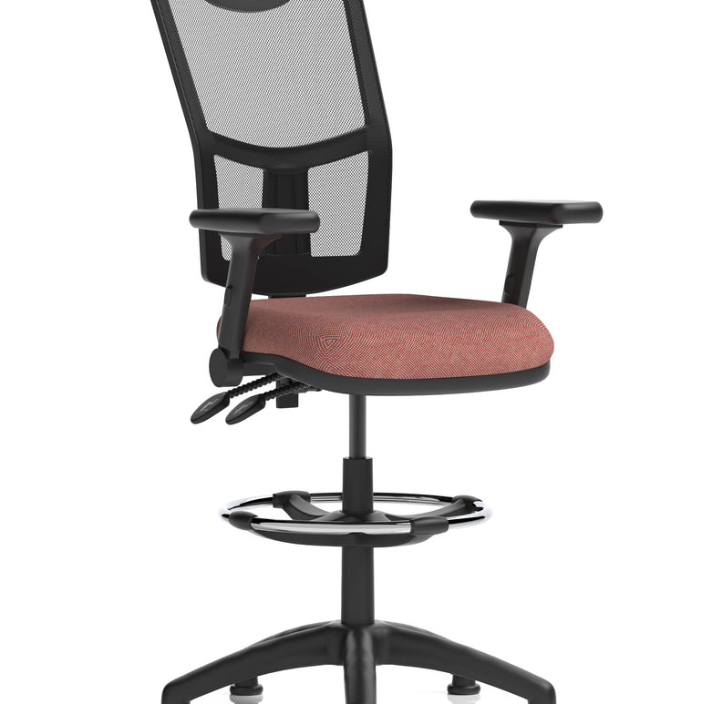 Eclipse Plus II Medium Mesh Back Task Operator Office Chair In Quest And Rivet Fabric