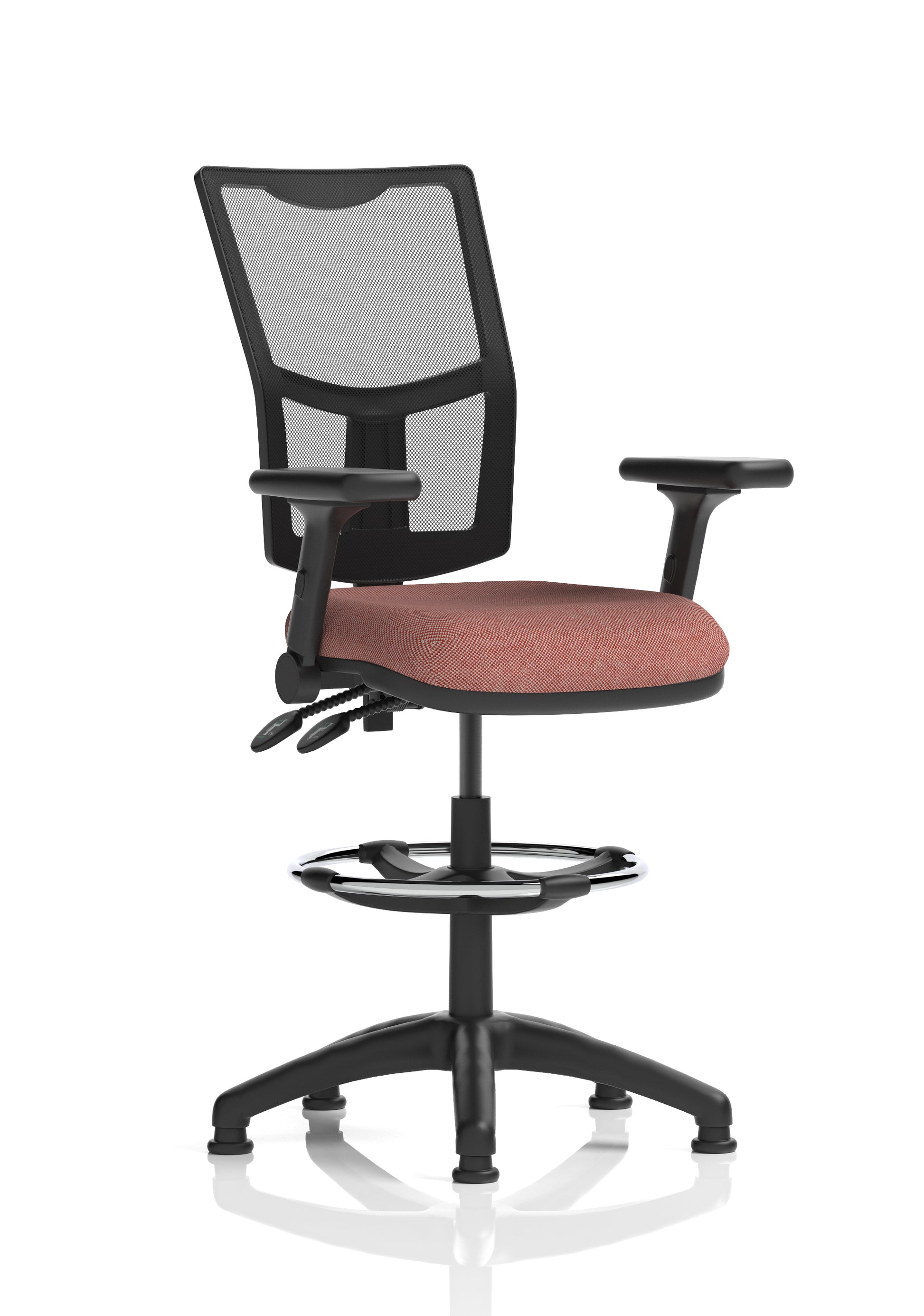 Eclipse Plus II Medium Mesh Back Task Operator Office Chair In Quest And Rivet Fabric