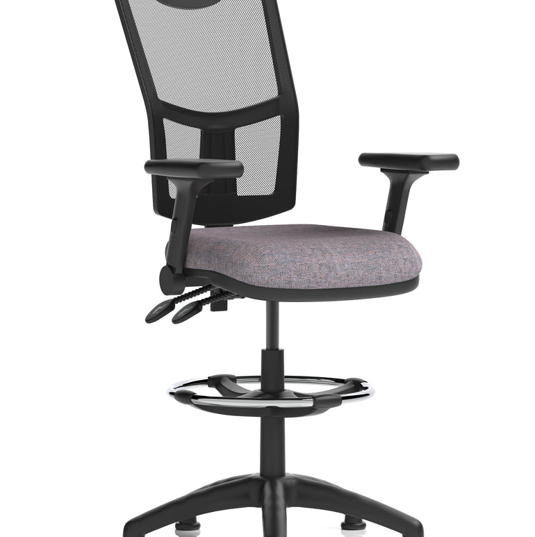 Eclipse Plus II Medium Mesh Back Task Operator Office Chair In Quest And Rivet Fabric