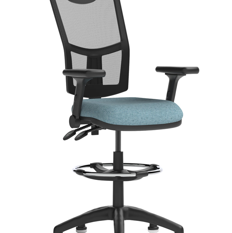 Eclipse Plus II Medium Mesh Back Task Operator Office Chair In Quest And Rivet Fabric