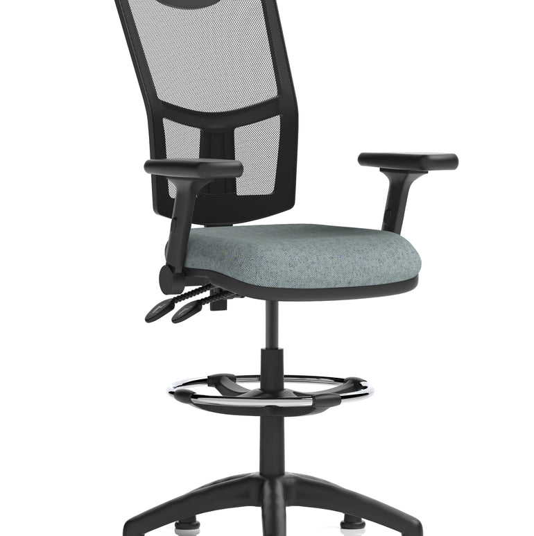 Eclipse Plus II Medium Mesh Back Task Operator Office Chair In Quest And Rivet Fabric