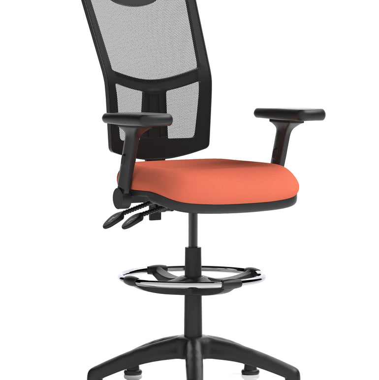 Eclipse Plus II Medium Mesh Back Task Operator Office Chair In Quest And Rivet Fabric