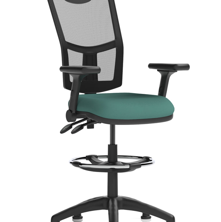 Eclipse Plus II Medium Mesh Back Task Operator Office Chair In Quest And Rivet Fabric