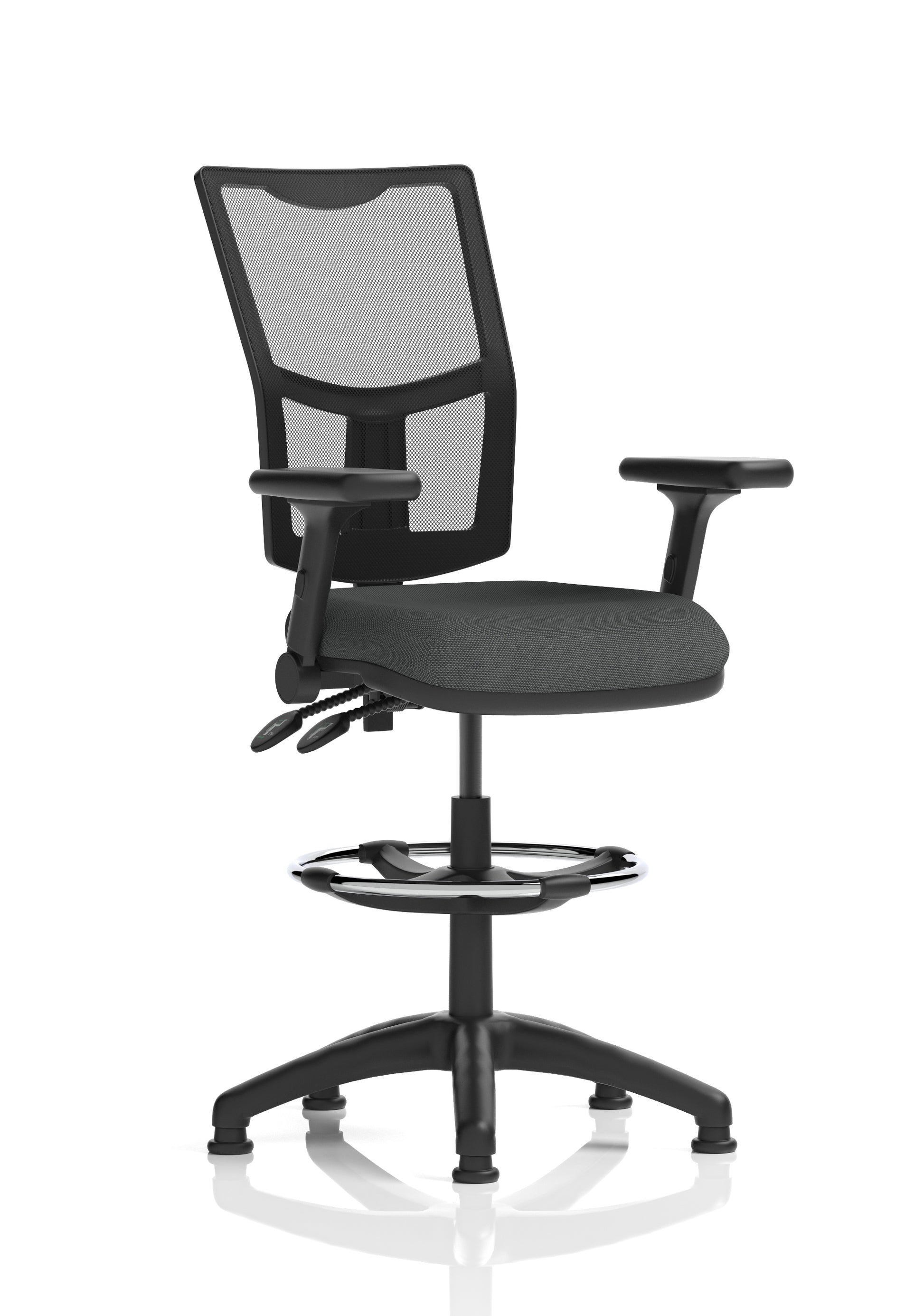 Eclipse Plus II Medium Mesh Back Task Operator Office Chair In Quest And Rivet Fabric