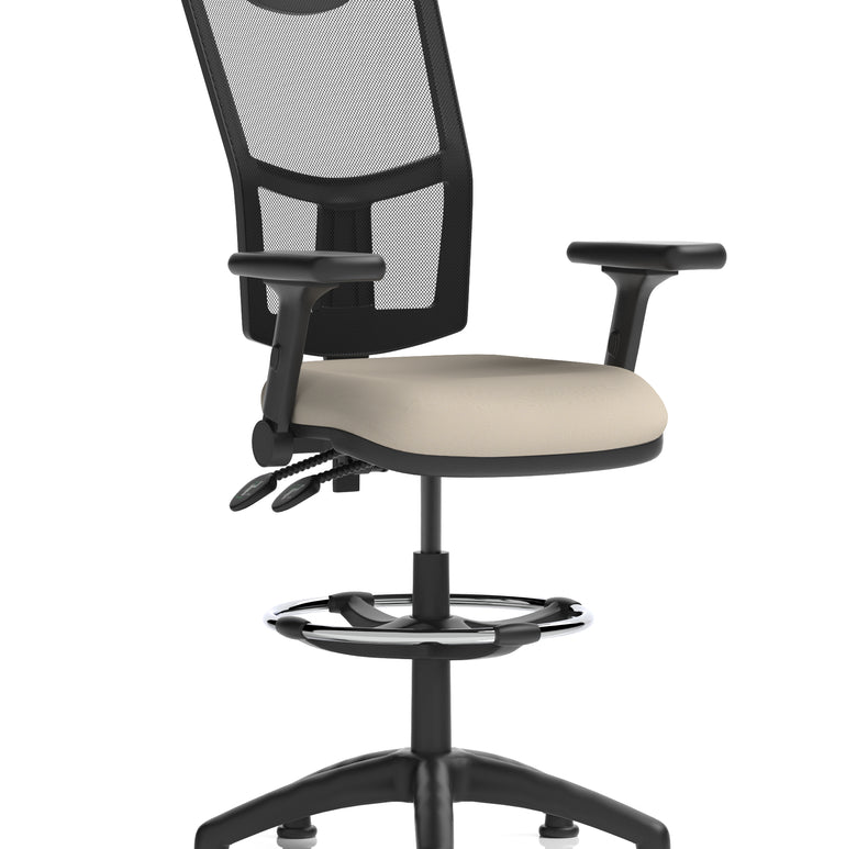 Eclipse Plus II Medium Mesh Back Task Operator Office Chair In Quest And Rivet Fabric