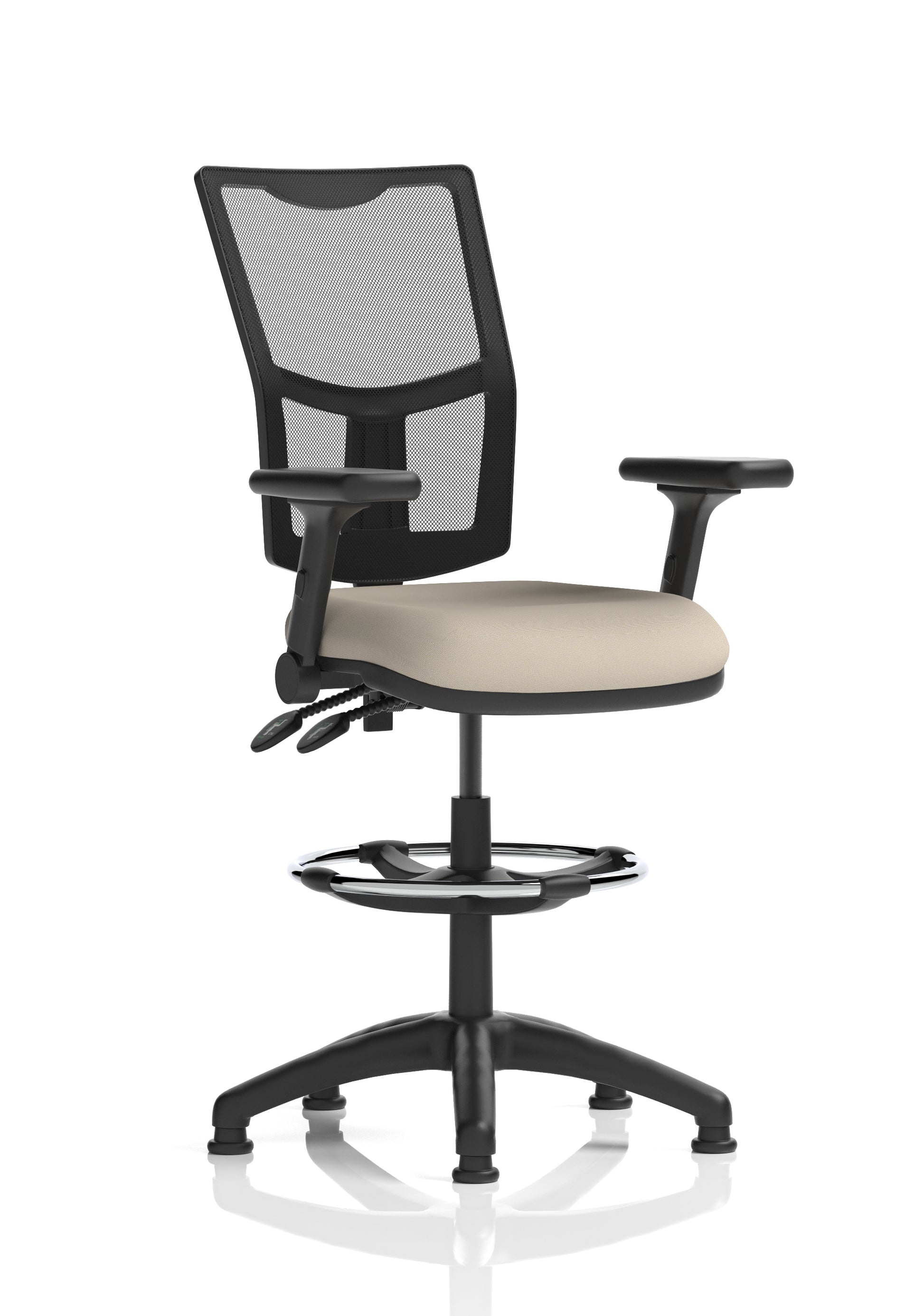 Eclipse Plus II Medium Mesh Back Task Operator Office Chair In Quest And Rivet Fabric