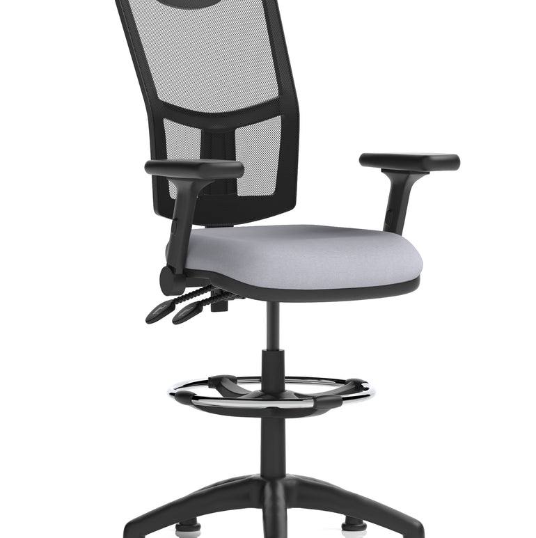 Eclipse Plus II Medium Mesh Back Task Operator Office Chair In Quest And Rivet Fabric