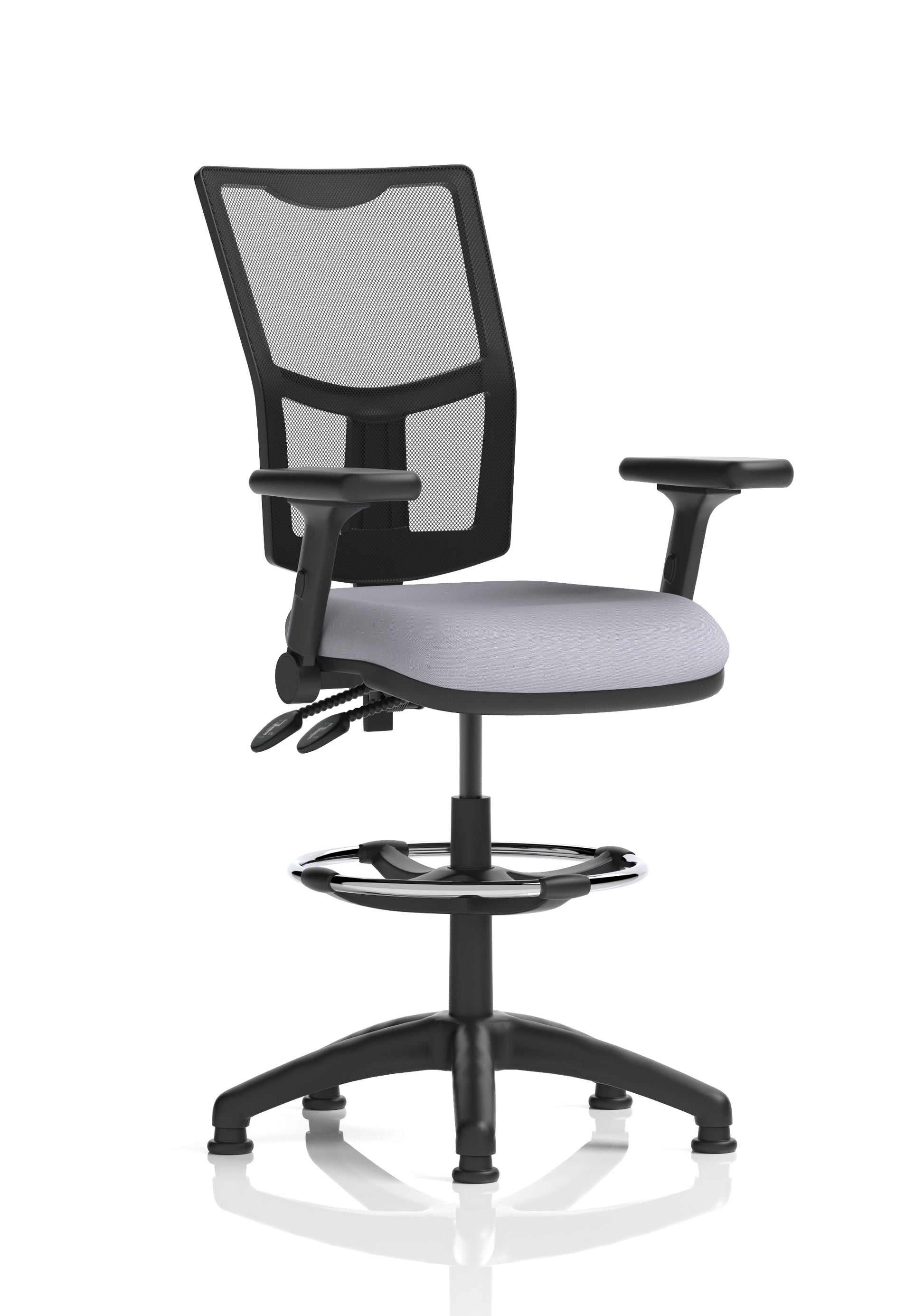 Eclipse Plus II Medium Mesh Back Task Operator Office Chair In Quest And Rivet Fabric