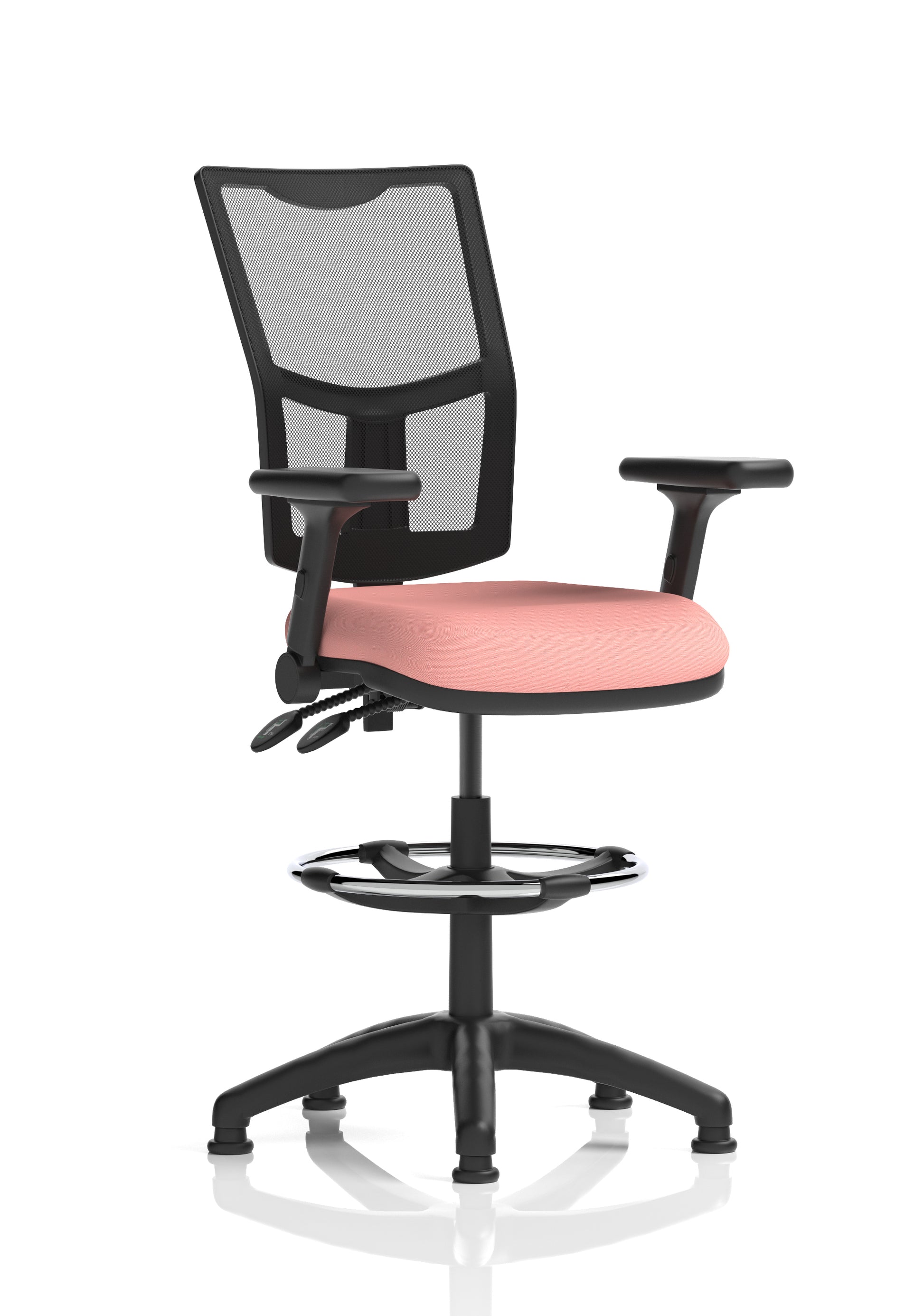 Eclipse Plus II Medium Mesh Back Task Operator Office Chair In Quest And Rivet Fabric