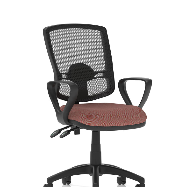 Eclipse Plus II Deluxe Mesh Back Task Operator Office Chair In Quest And Rivet Fabric