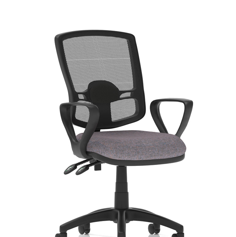 Eclipse Plus II Deluxe Mesh Back Task Operator Office Chair In Quest And Rivet Fabric