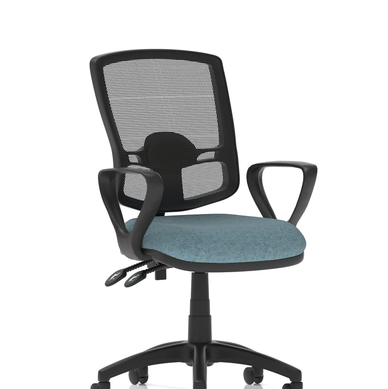 Eclipse Plus II Deluxe Mesh Back Task Operator Office Chair In Quest And Rivet Fabric