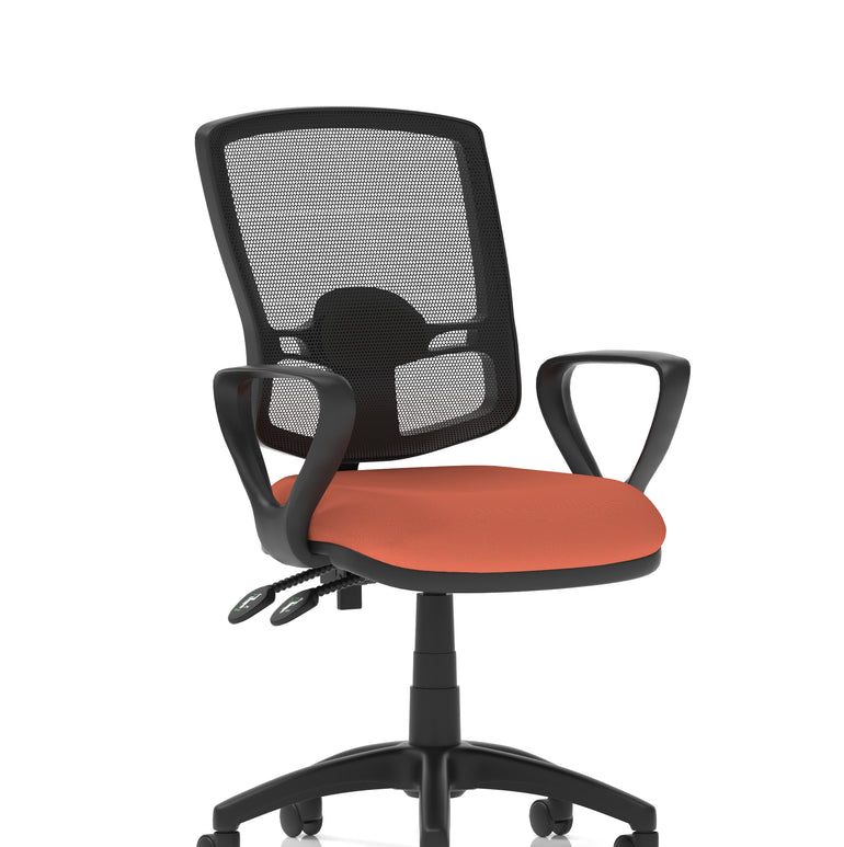 Eclipse Plus II Deluxe Mesh Back Task Operator Office Chair In Quest And Rivet Fabric