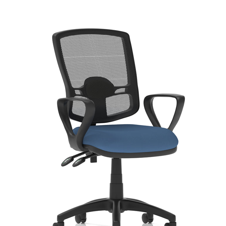 Eclipse Plus II Deluxe Mesh Back Task Operator Office Chair In Quest And Rivet Fabric