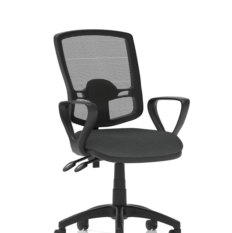Eclipse Plus II Deluxe Mesh Back Task Operator Office Chair In Quest And Rivet Fabric