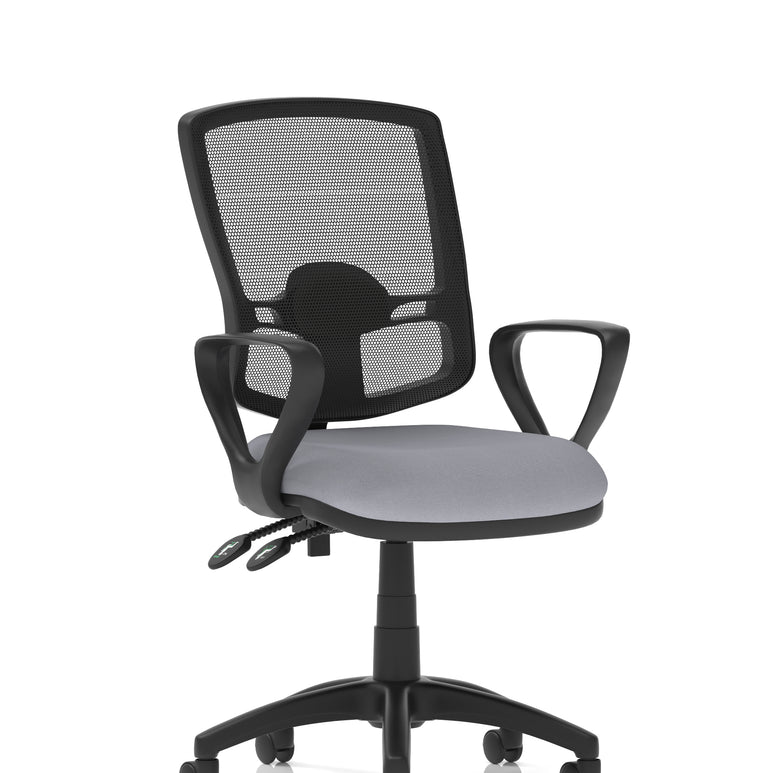 Eclipse Plus II Deluxe Mesh Back Task Operator Office Chair In Quest And Rivet Fabric