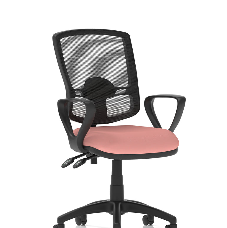 Eclipse Plus II Deluxe Mesh Back Task Operator Office Chair In Quest And Rivet Fabric