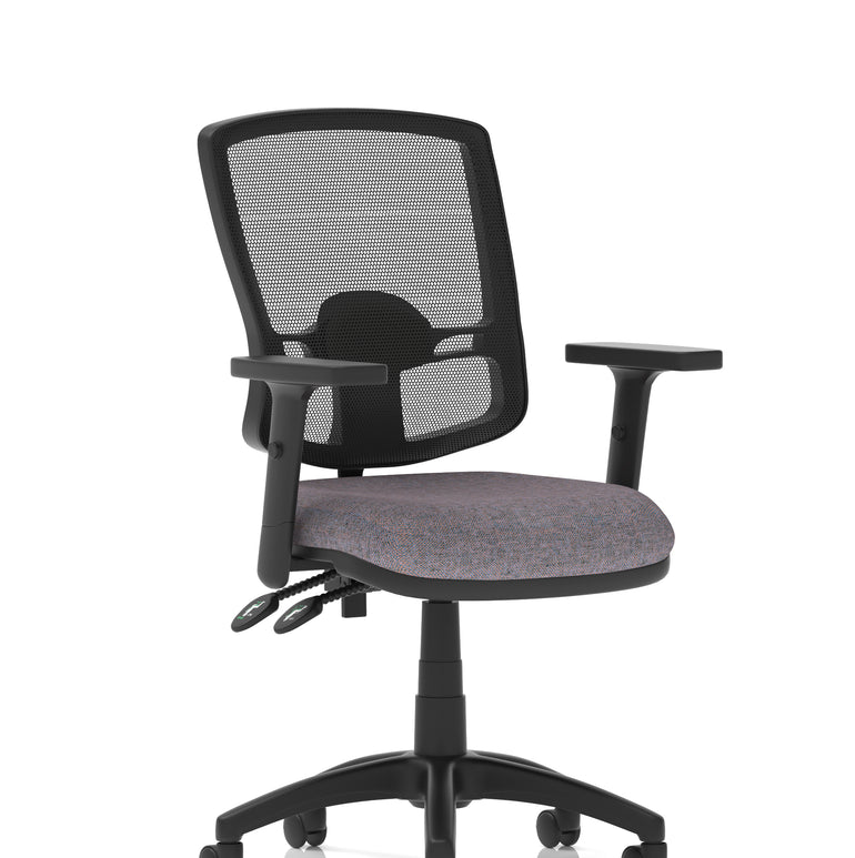 Eclipse Plus II Deluxe Mesh Back Task Operator Office Chair In Quest And Rivet Fabric