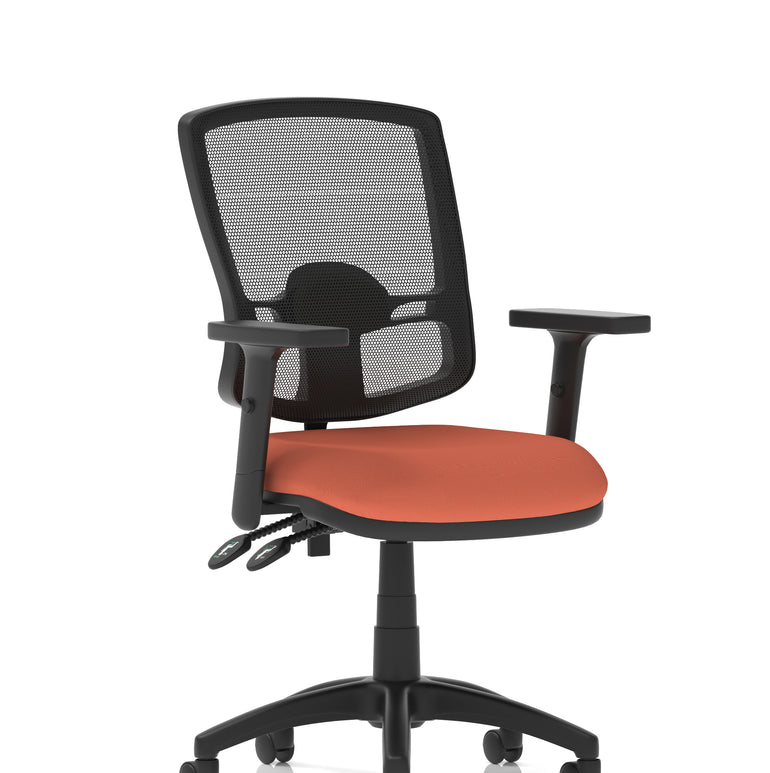 Eclipse Plus II Deluxe Mesh Back Task Operator Office Chair In Quest And Rivet Fabric