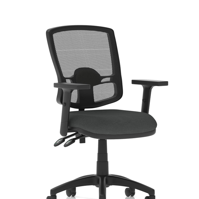 Eclipse Plus II Deluxe Mesh Back Task Operator Office Chair In Quest And Rivet Fabric