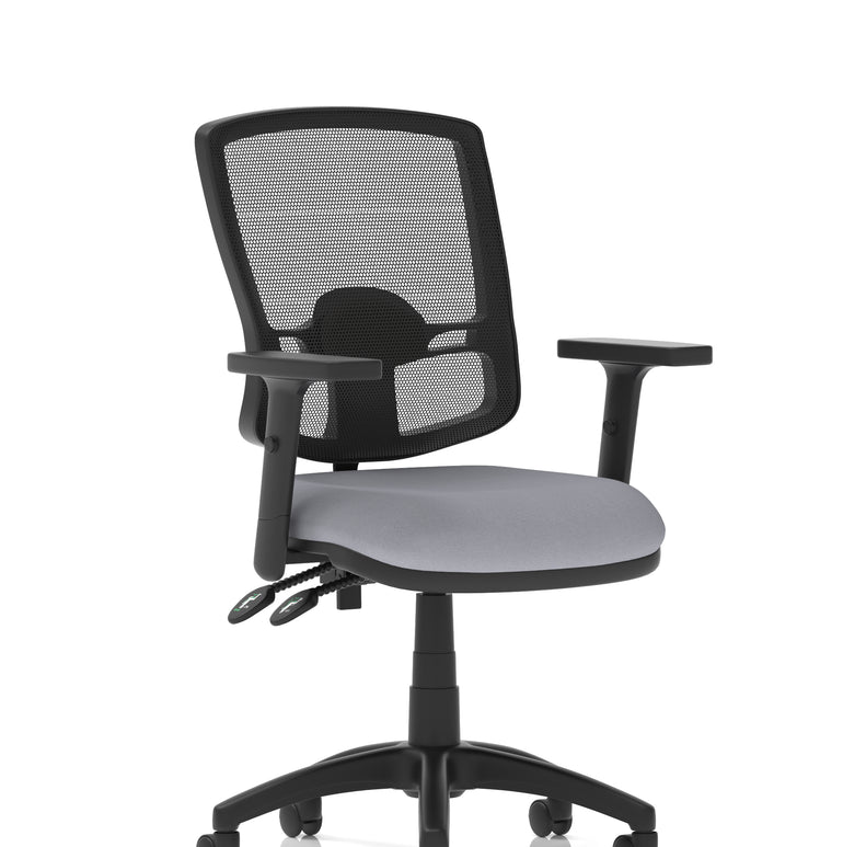 Eclipse Plus II Deluxe Mesh Back Task Operator Office Chair In Quest And Rivet Fabric