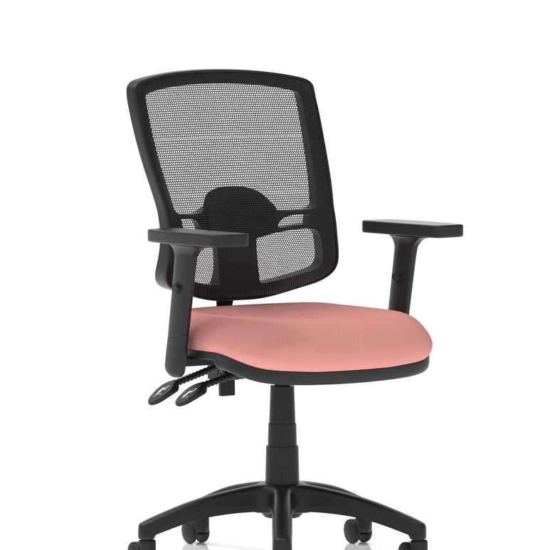 Eclipse Plus II Deluxe Mesh Back Task Operator Office Chair In Quest And Rivet Fabric