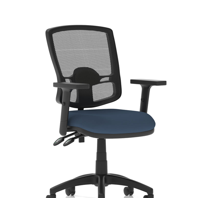 Eclipse Plus II Deluxe Mesh Back Task Operator Office Chair In Quest And Rivet Fabric
